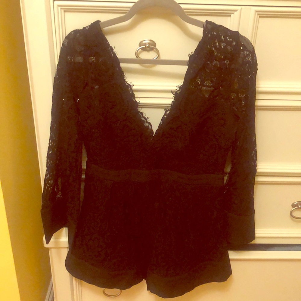 Black lace romper